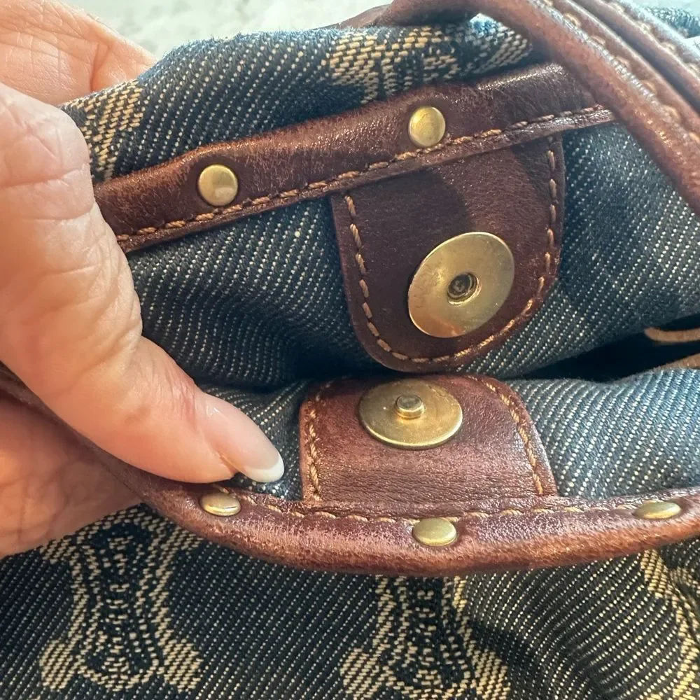 Celine Blue and Brown Monogram Tote